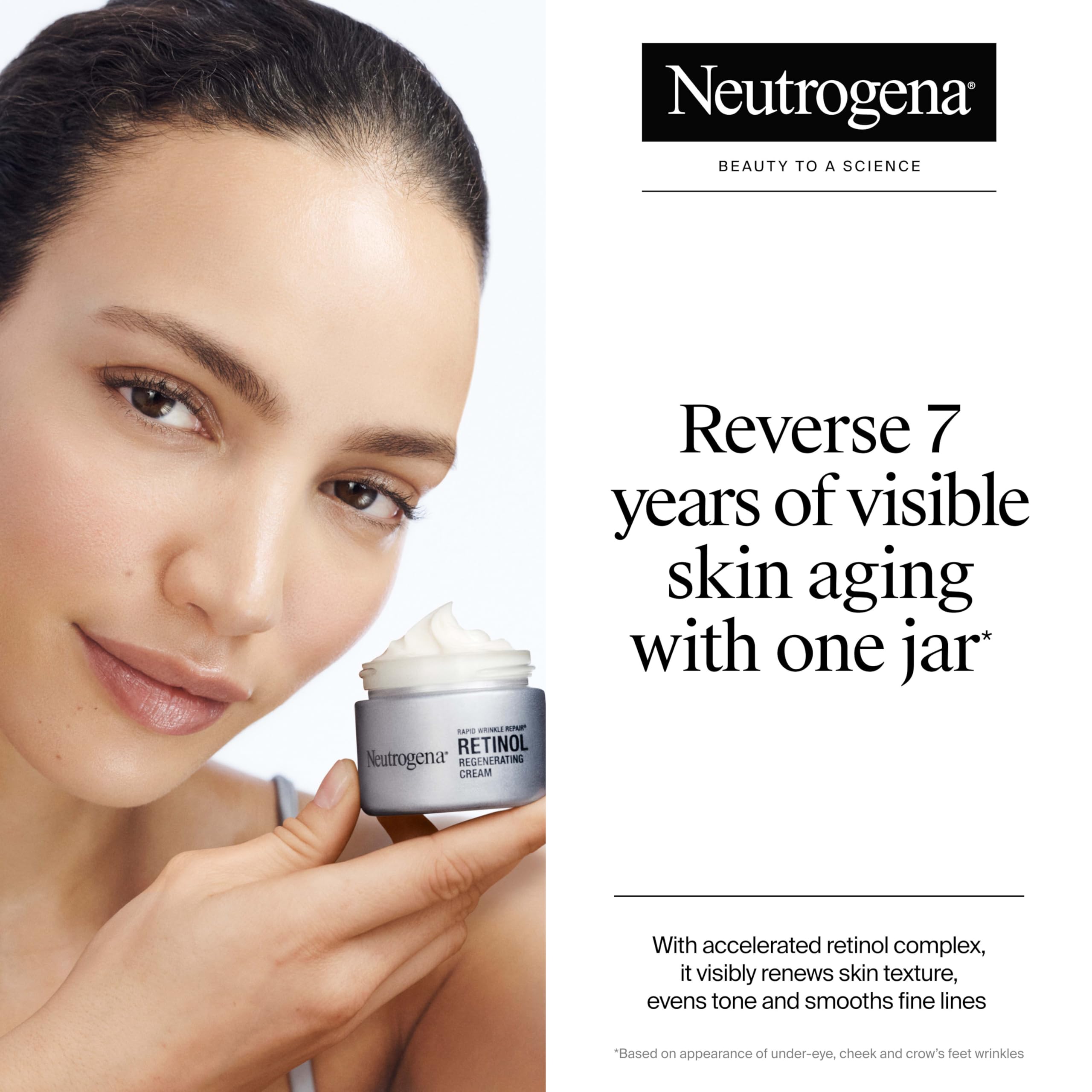 Neutrogena anti wrinkle face cream with hyaluronic acid jar on counter