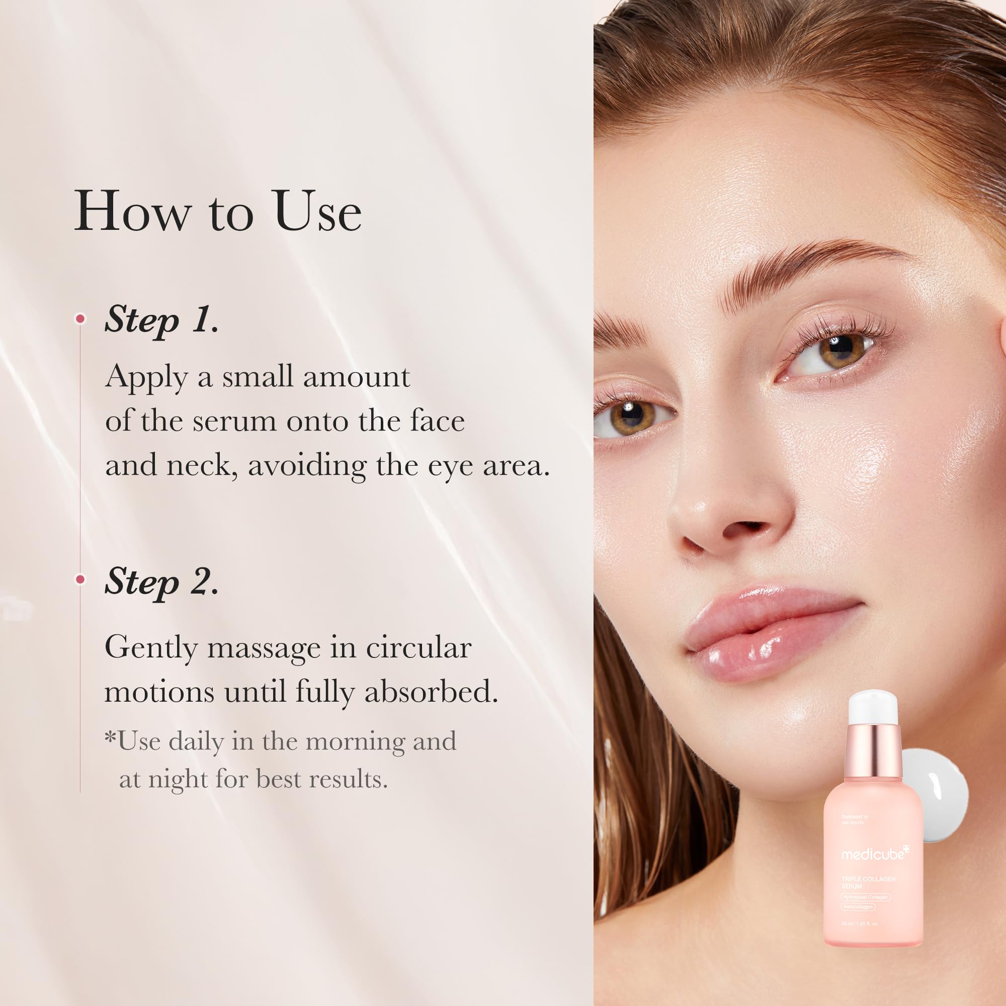Authentic Medicube Korean skincare serum side profile box display