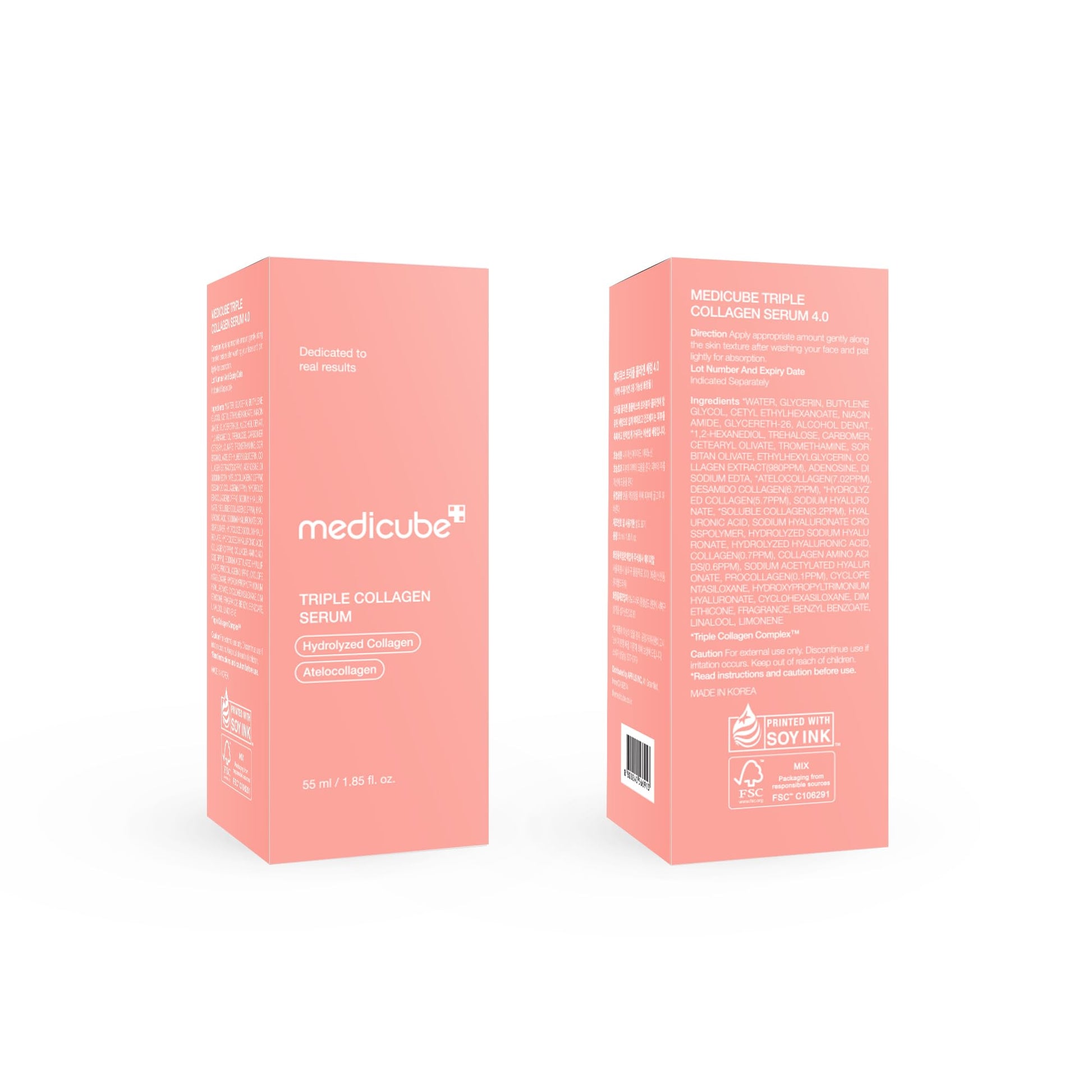Medicube Triple Collagen Serum pump dispenser and cap close up