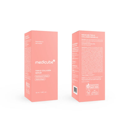 Medicube Triple Collagen Serum pump dispenser and cap close up
