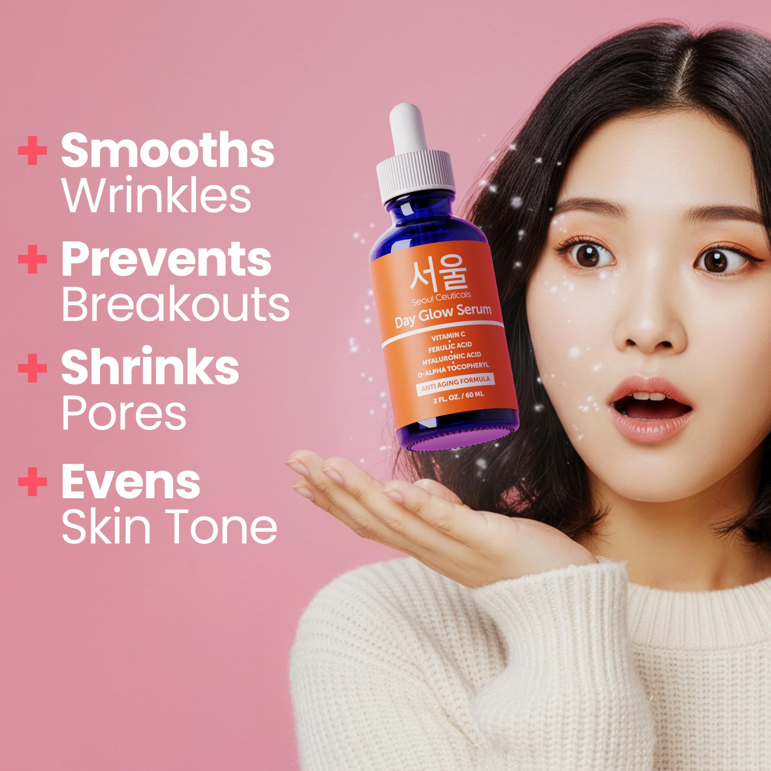 Seoul Ceuticals Korean skin care serum with twenty percent vitamin c dropper view