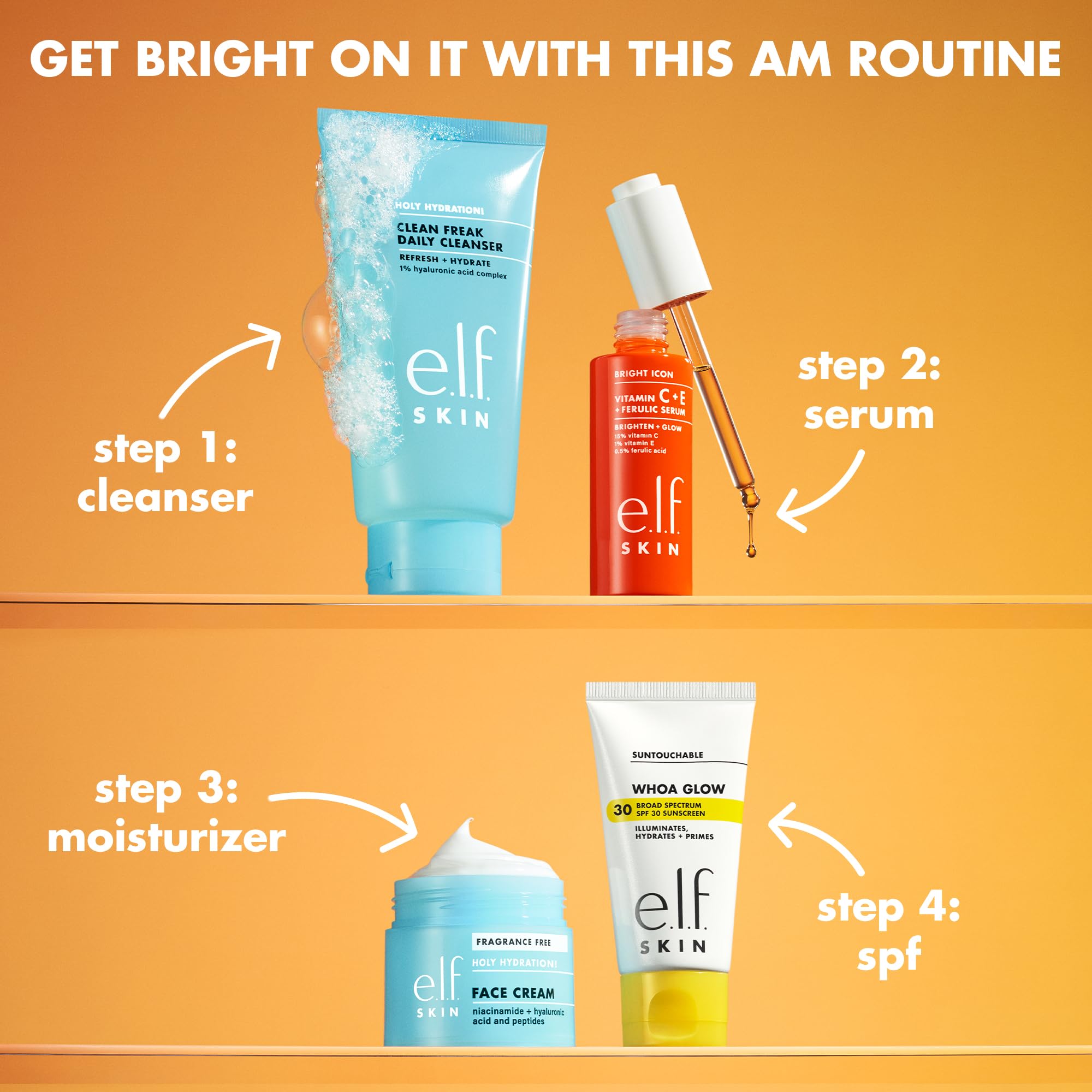 e.l.f. SKIN Vitamin C and Ferulic Acid anti aging serum retail box presentation