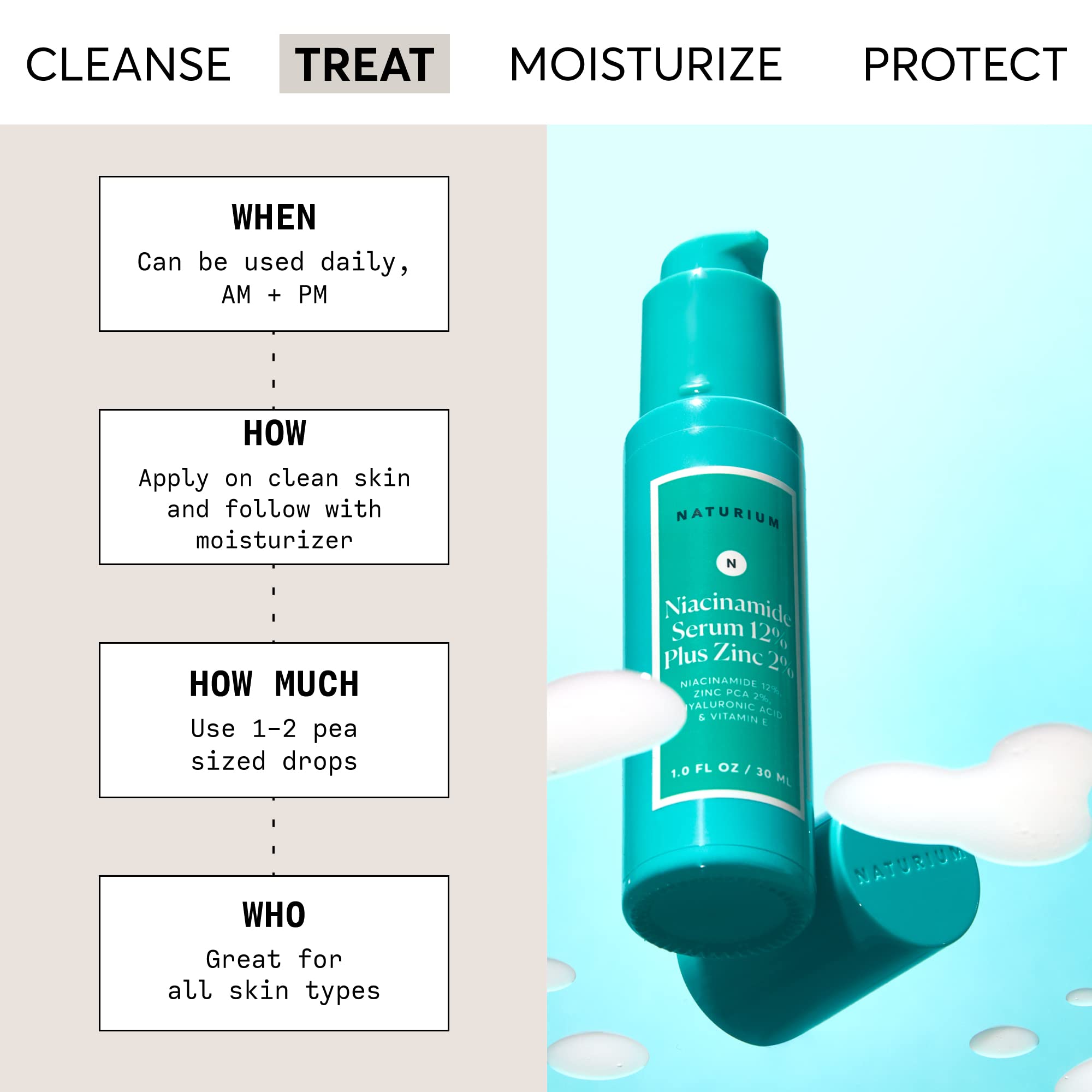 Naturium 12% niacinamide serum bottle showing authentic USA packaging labels