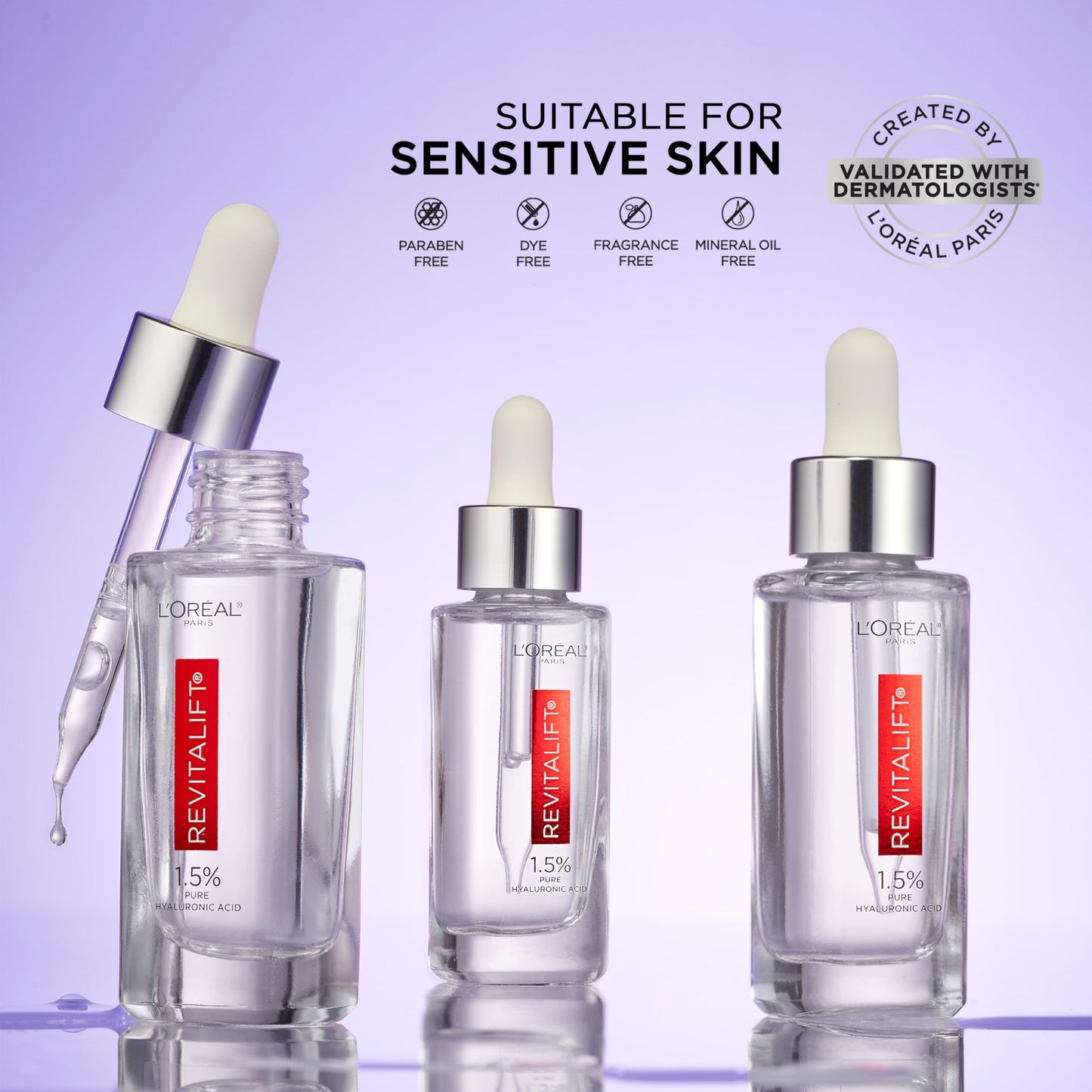 Authentic L'Oreal Paris hyaluronic acid anti wrinkle formula clear gel detail