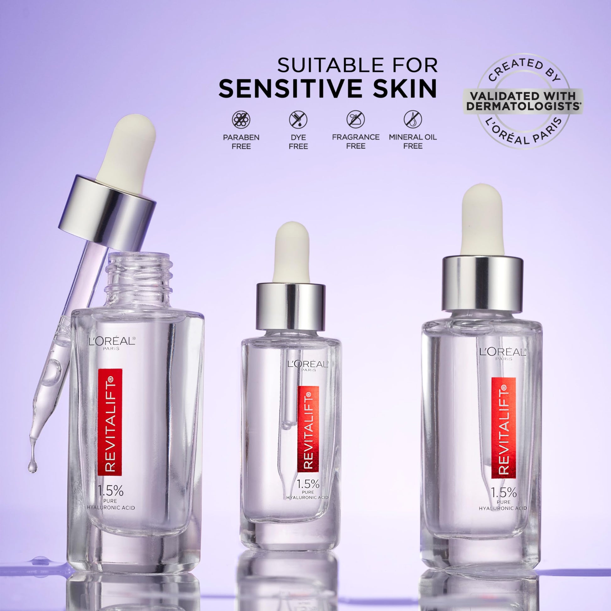 Authentic L'Oreal Paris hyaluronic acid anti wrinkle formula clear gel detail