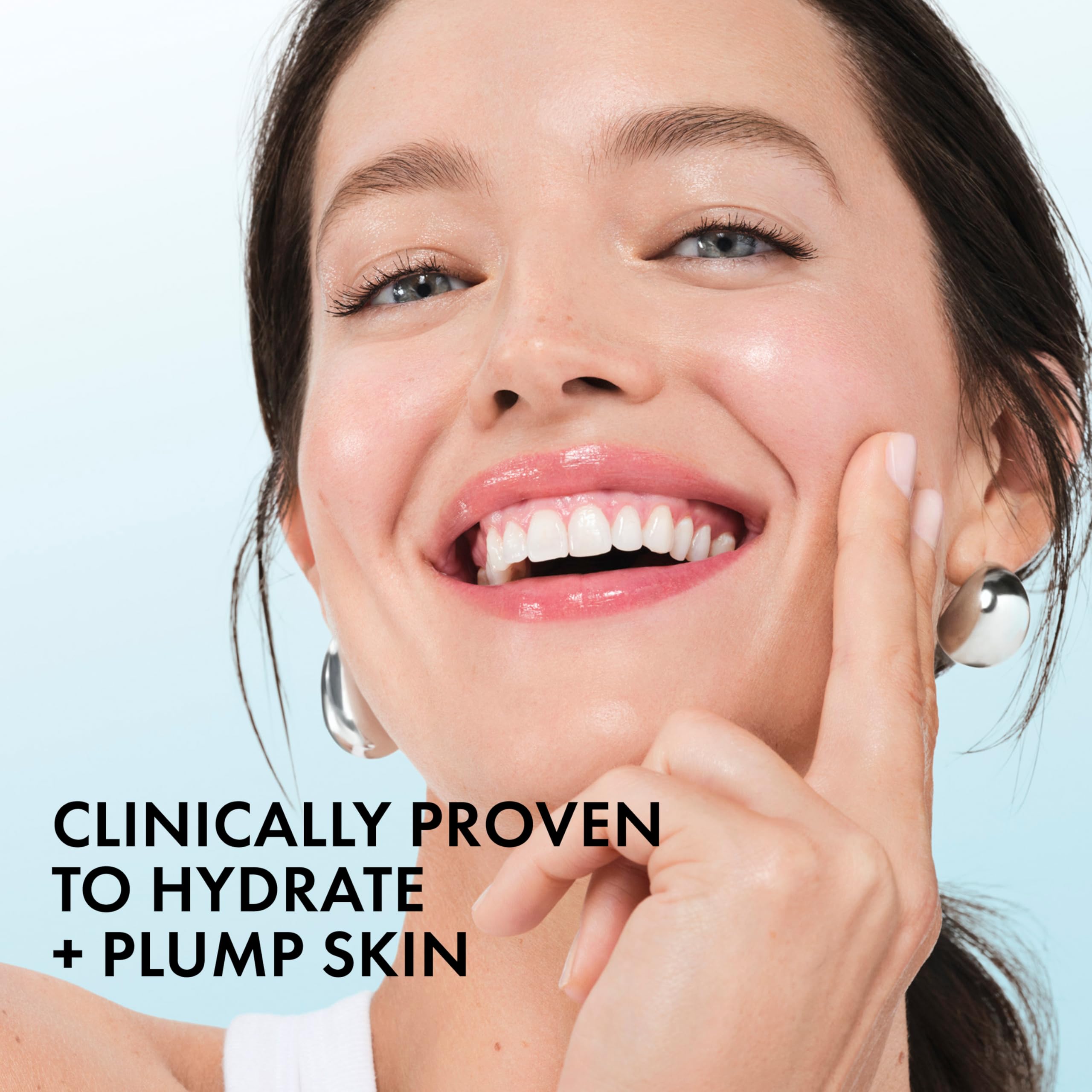 Vichy Hyaluronic Acid Serum transparent gel texture being dispensed from the pump.
