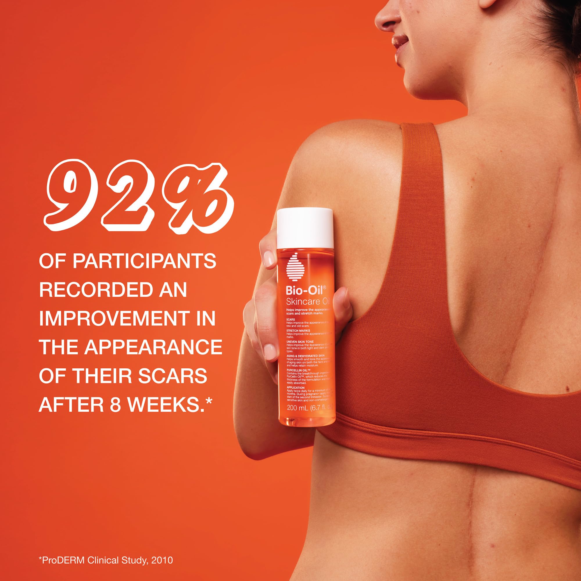 Close up of Bio-Oil label highlighting Vitamin A and Vitamin E
