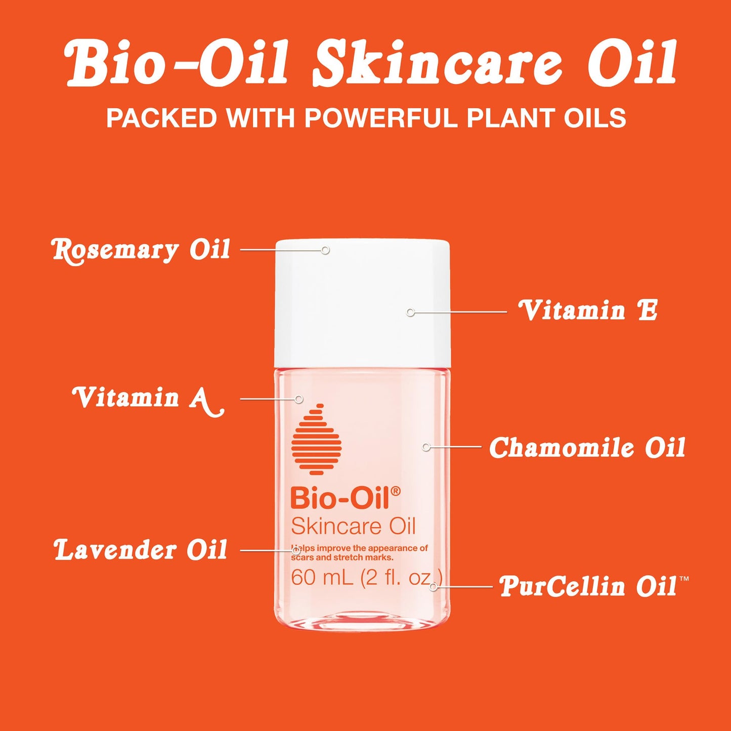 Dermatologist recommended Bio-Oil bottle side profile