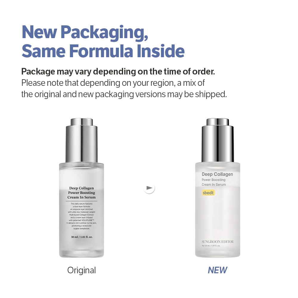 SUNGBOON EDITOR Deep Collagen Power Boosting Cream In Serum packaging showing 30ml volume details
