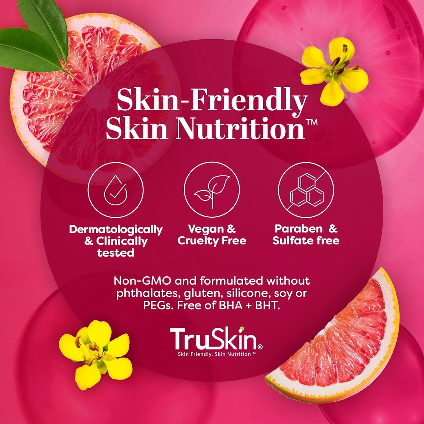 TruSkin facial serum with Niacinamide and Hyaluronic Acid for skin barrier