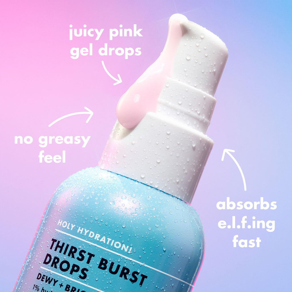 E.l.f. Skin Holy Hydration Thirst Burst Drops lifestyle application shot