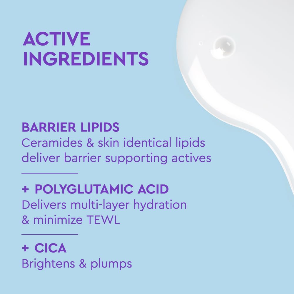 Byoma Hydrating Milky Toner applied to skin showing dewy glow