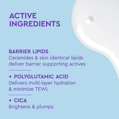 Byoma Hydrating Milky Toner applied to skin showing dewy glow