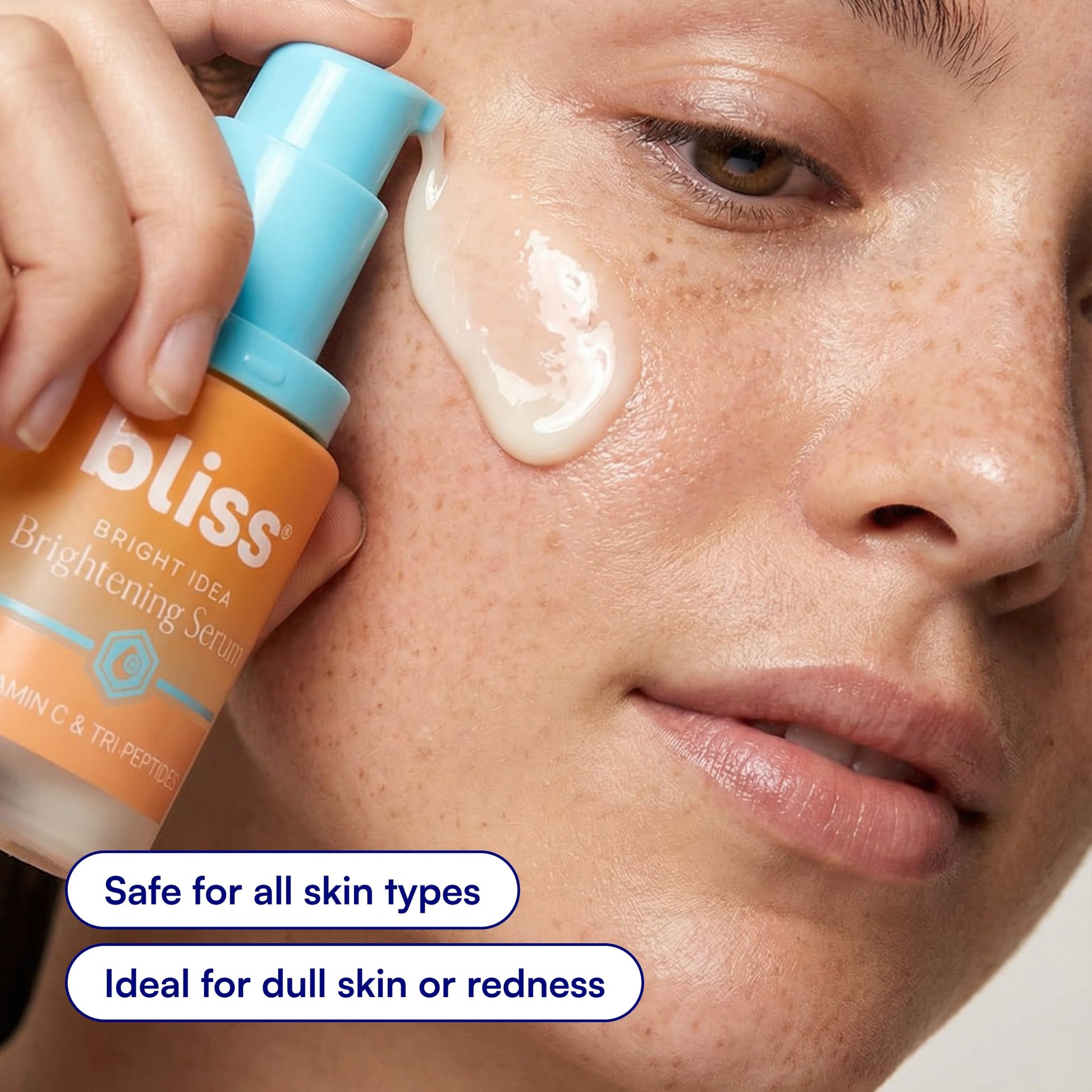 Bliss Bright Idea daily illuminating skin treatment side view showing product directions.
