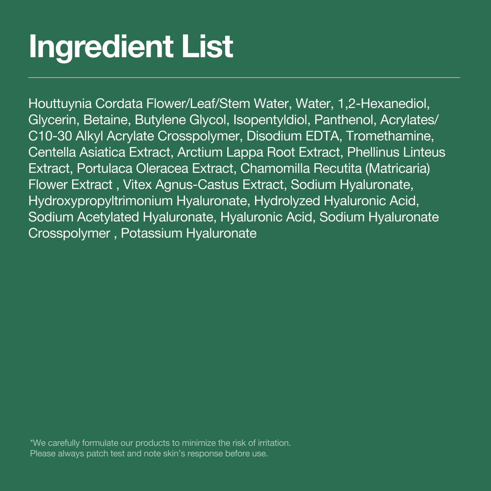 Anua Heartleaf 77 Soothing Toner full ingredients list - alcohol-free Korean toner