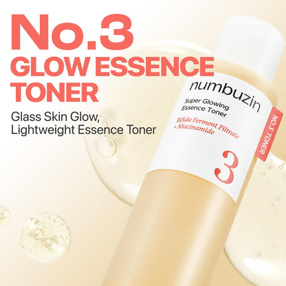 Numbuzin fermented essence toner showing rich fluid texture being poured on palm