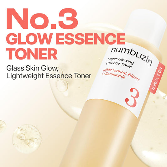 Numbuzin fermented essence toner showing rich fluid texture being poured on palm