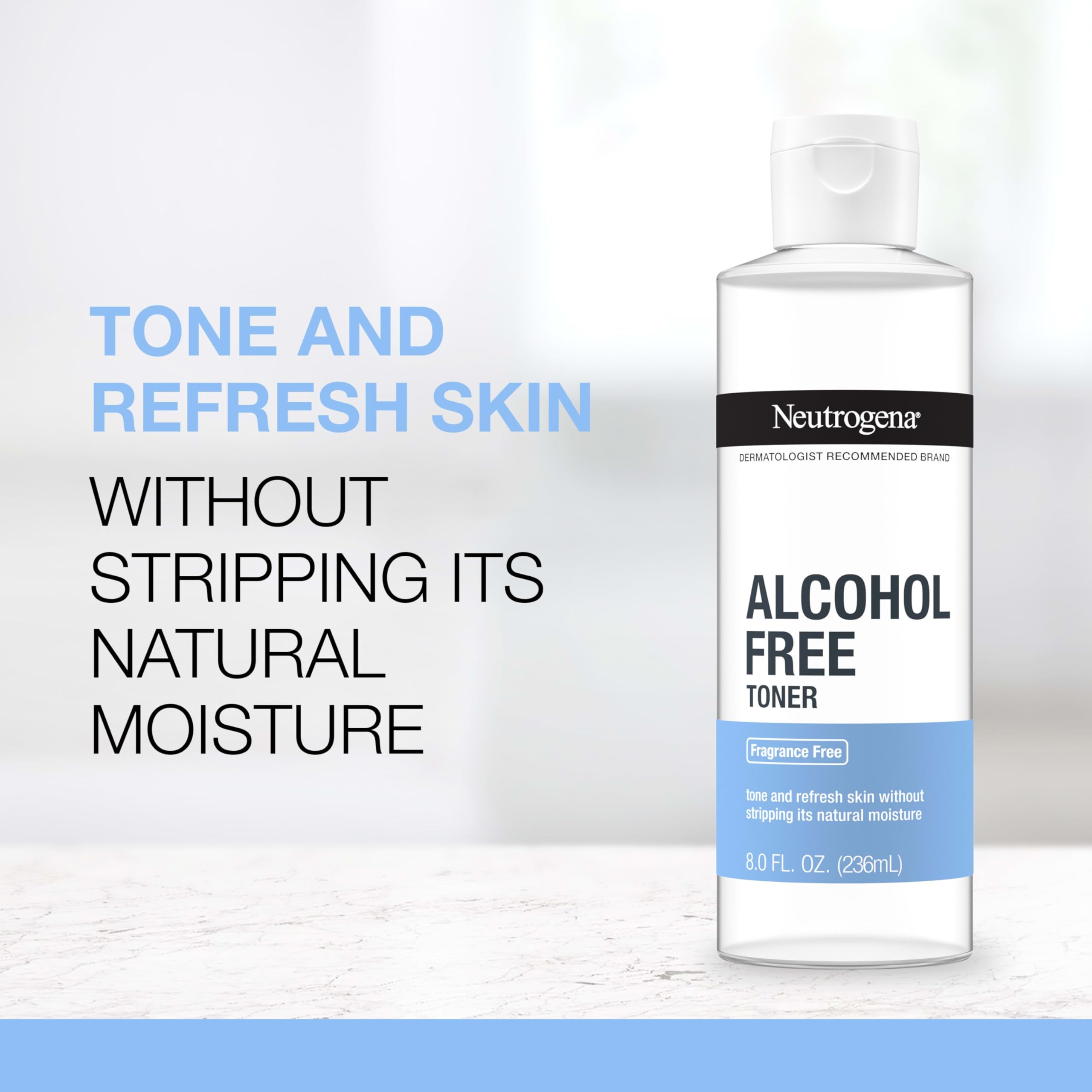 Back label of Neutrogena gentle daily toner with ingredients