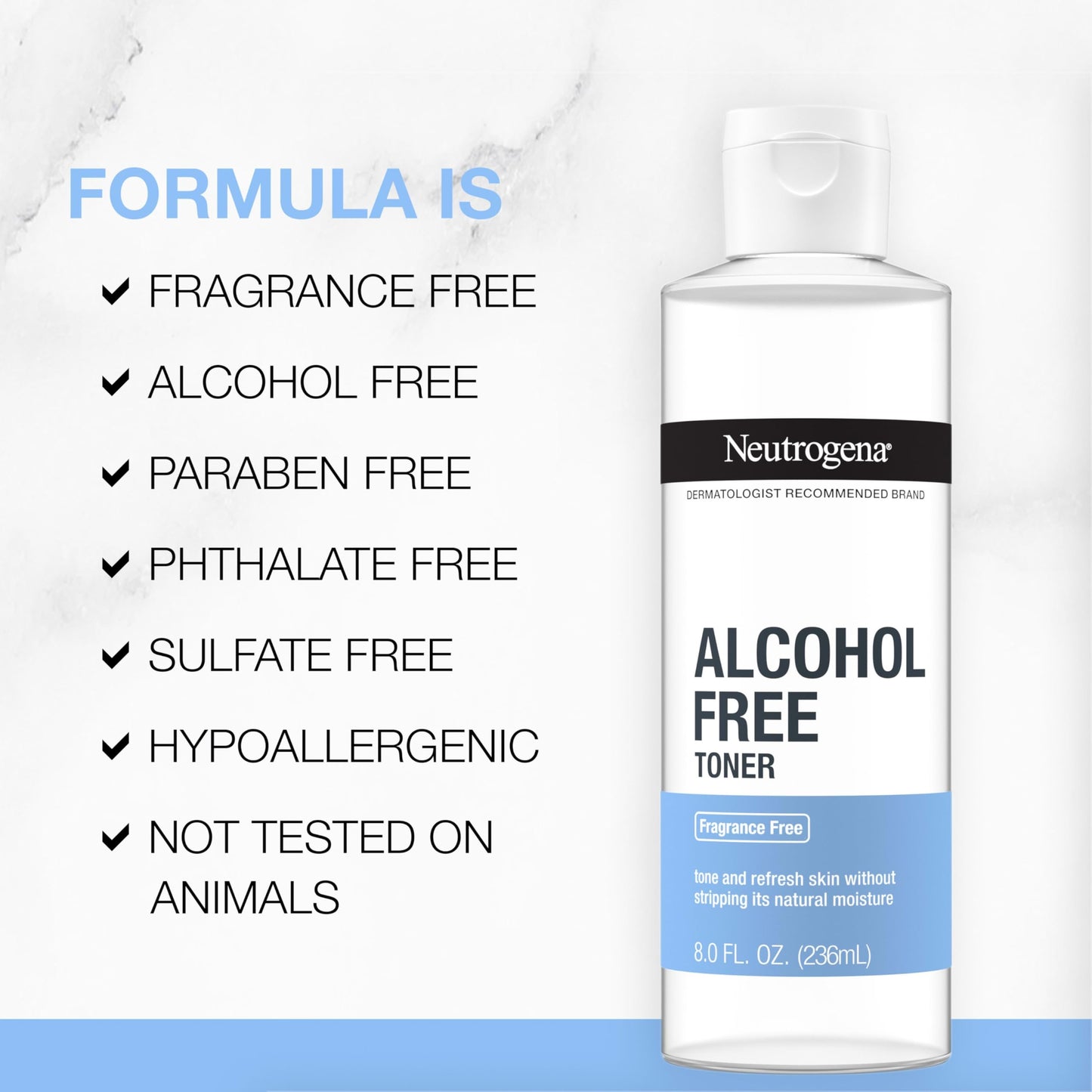 Product texture demonstration of Neutrogena gentle facial toner
