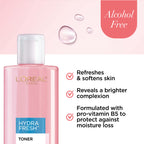 L'Oreal Paris HydraFresh Toner back ingredient label