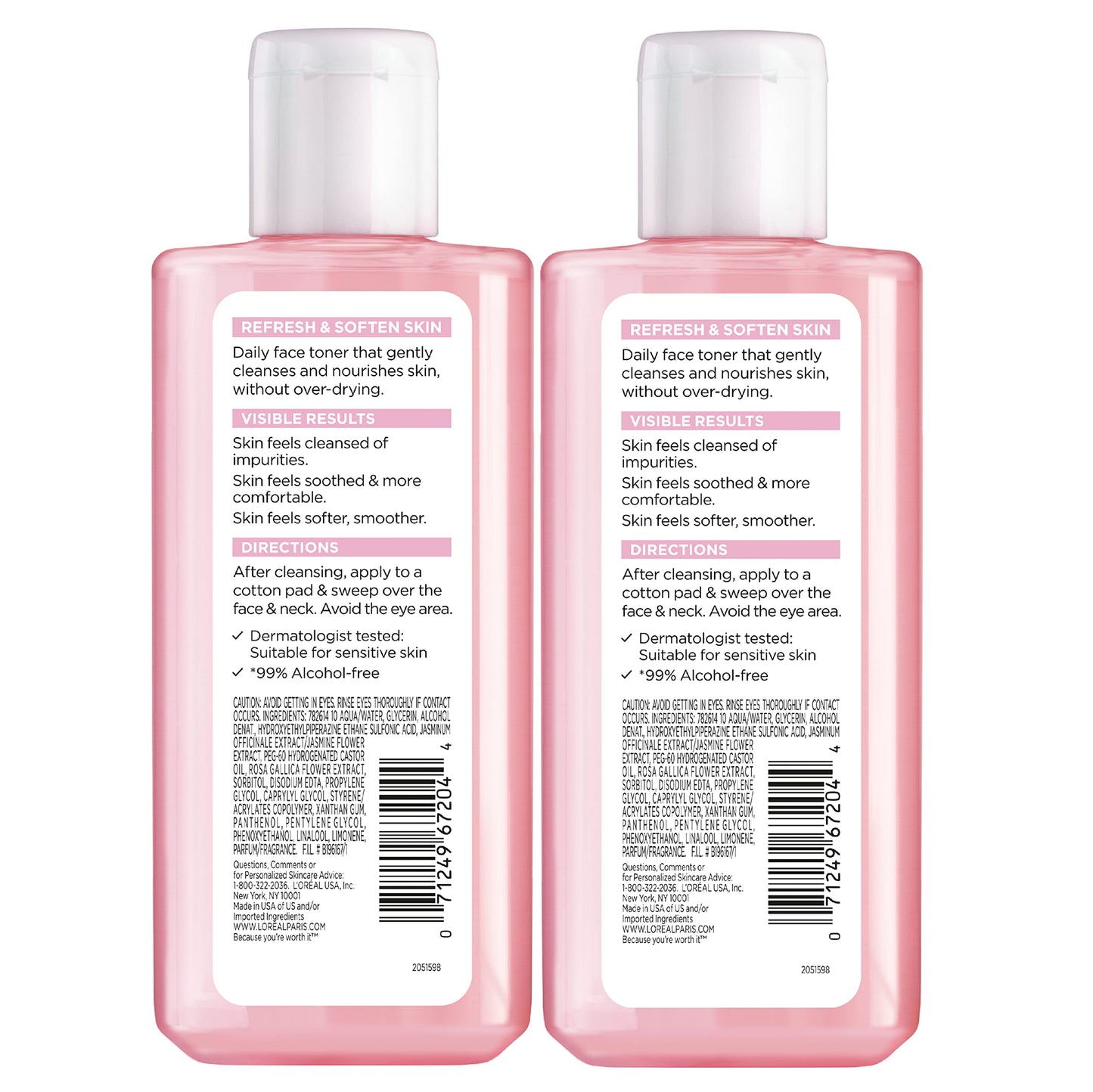 HydraFresh Toner bottle size and branding