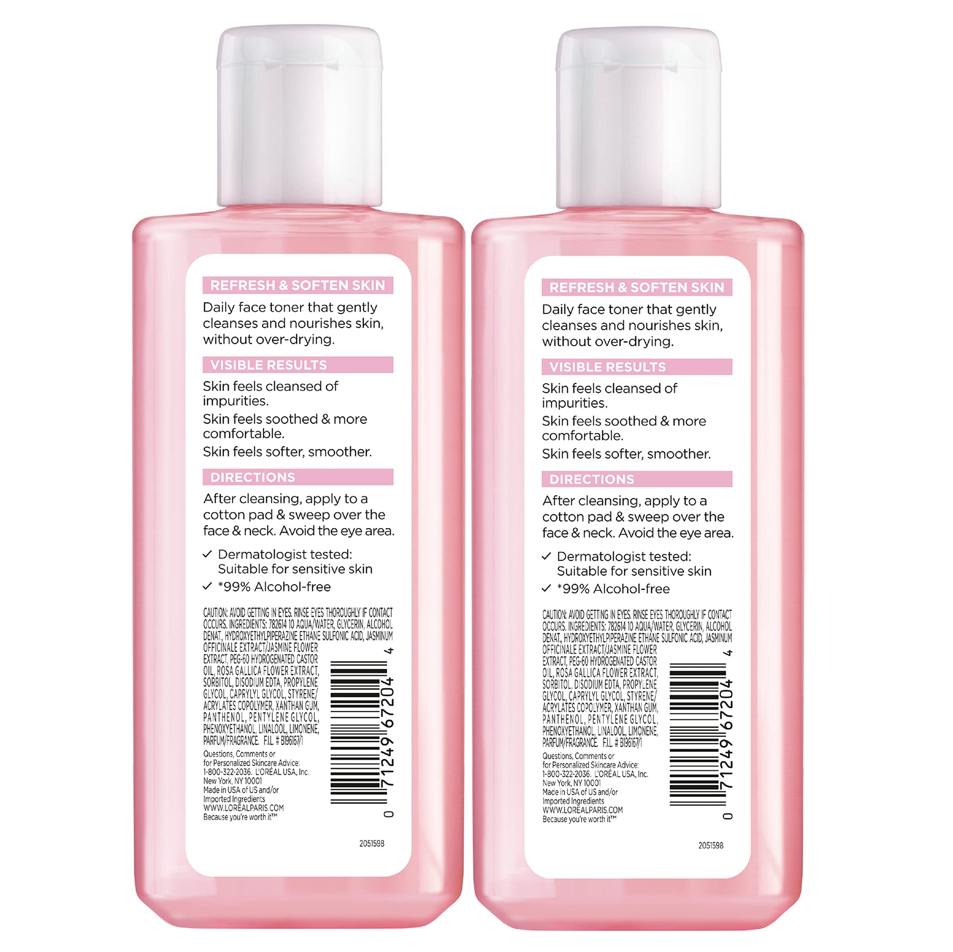 HydraFresh Toner bottle size and branding