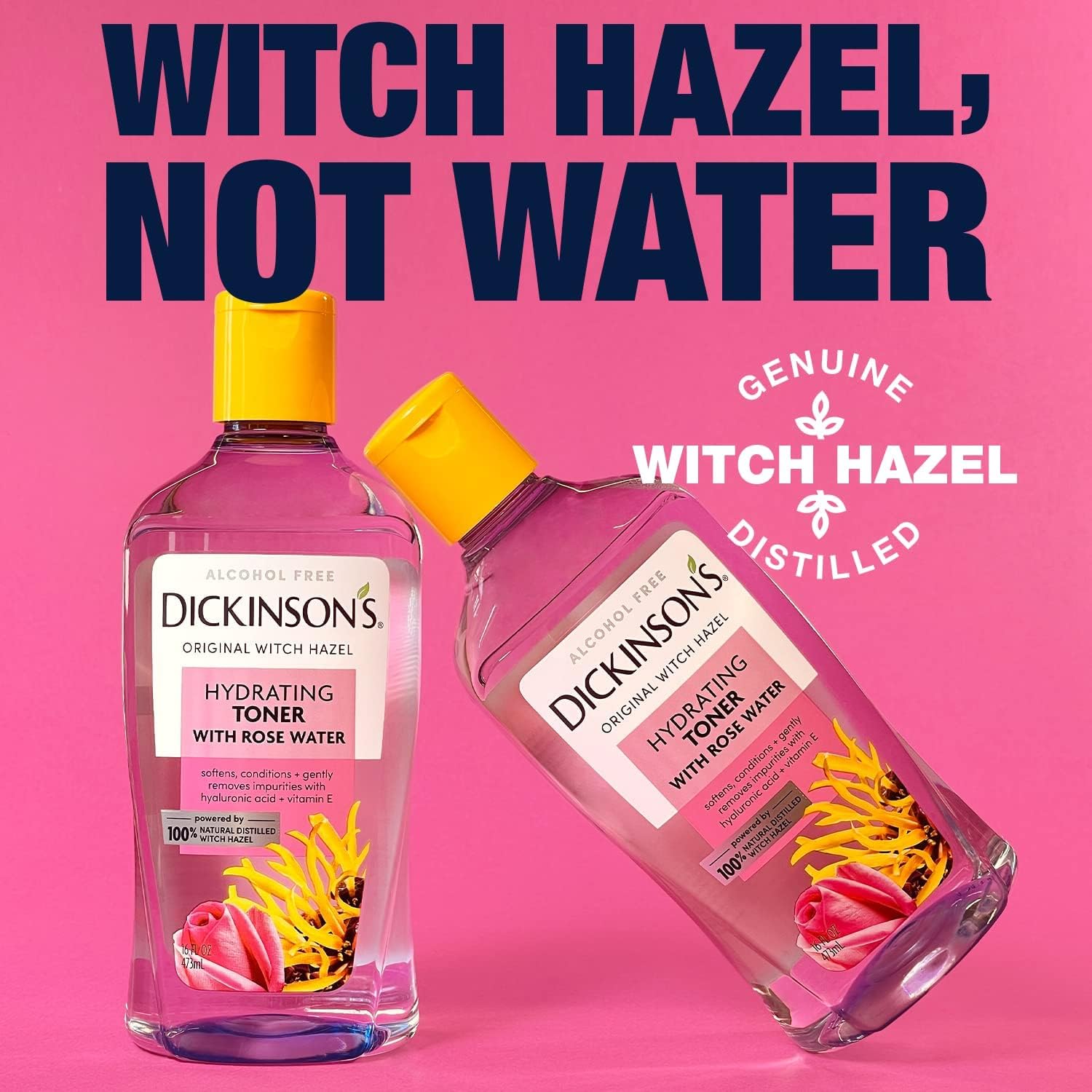 Top view of Dickinson's witch hazel toner packaging