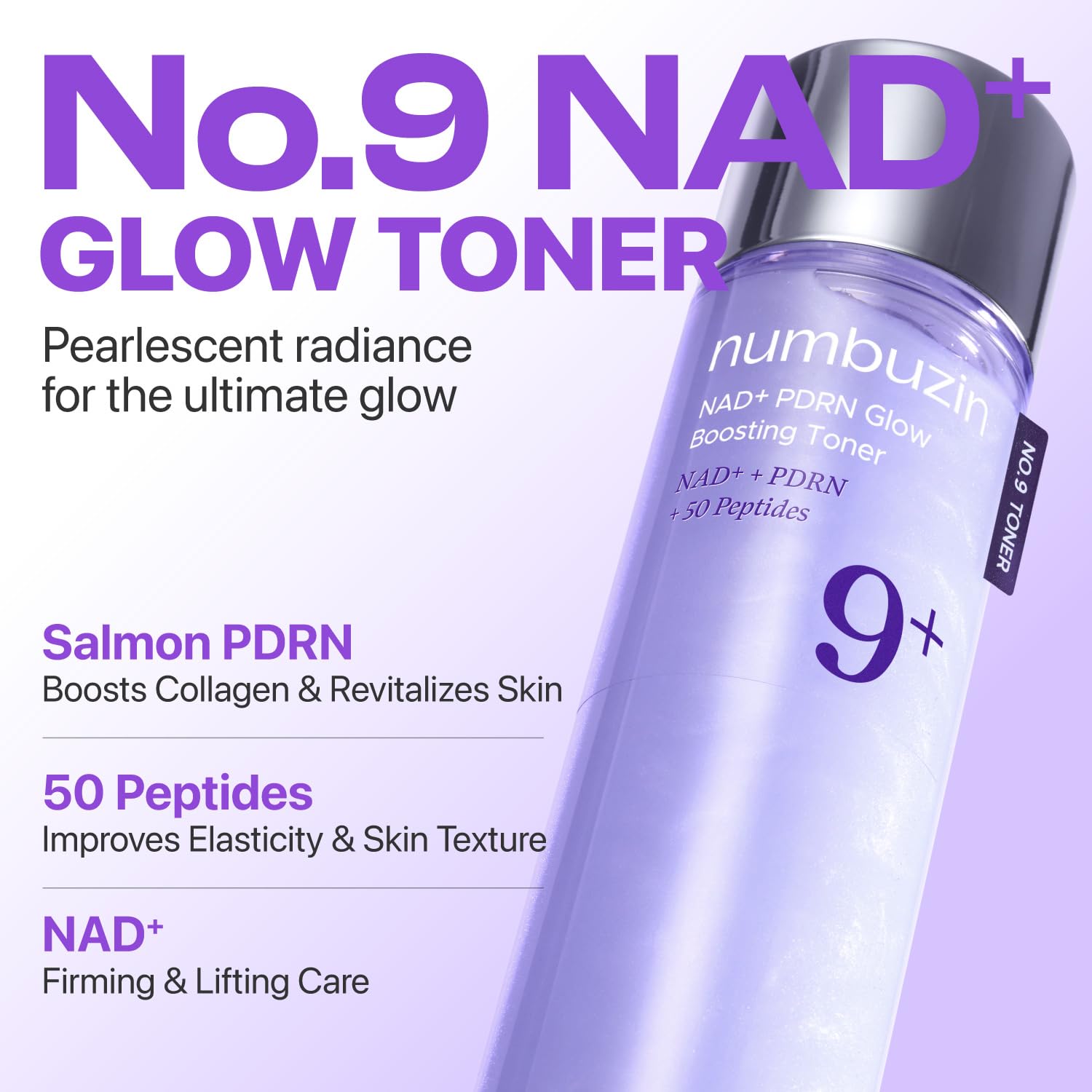 Numbuzin Number Nine Toner showing the unique shimmering violet pearlescent formula texture