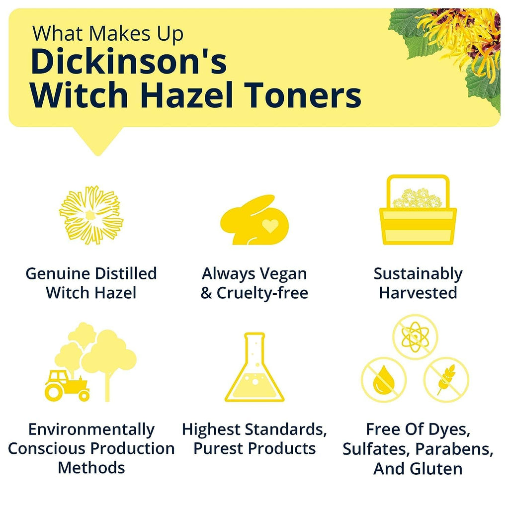 Side profile of Dickinson's botanical skincare bottle