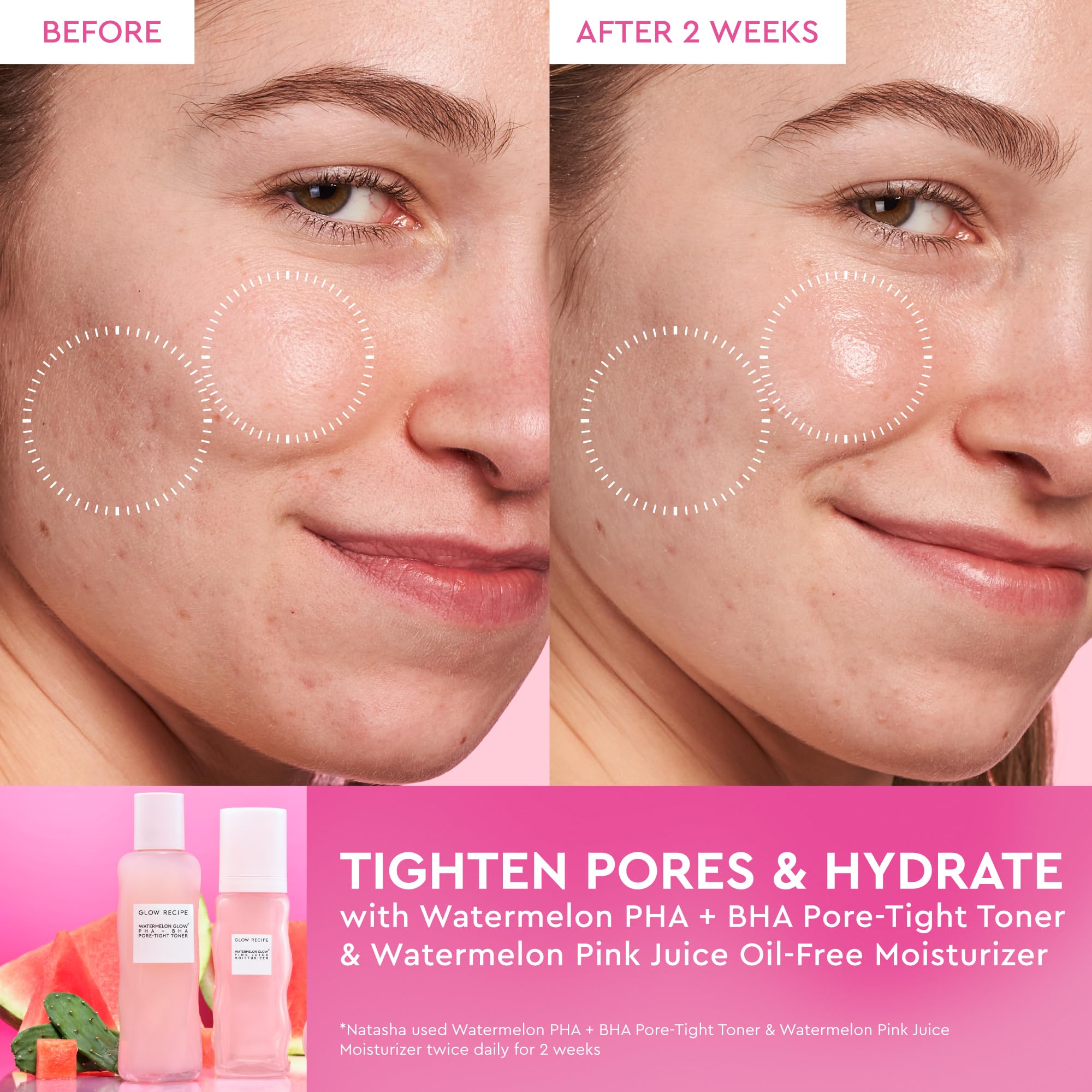 Glow Recipe pore minimizing toner packaging and label details