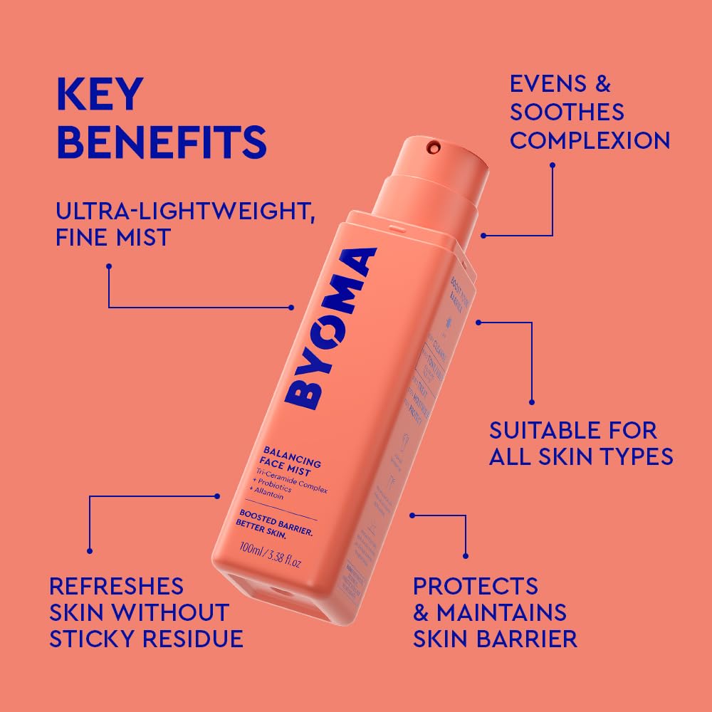 Byoma Balancing Face Mist spray nozzle and packaging