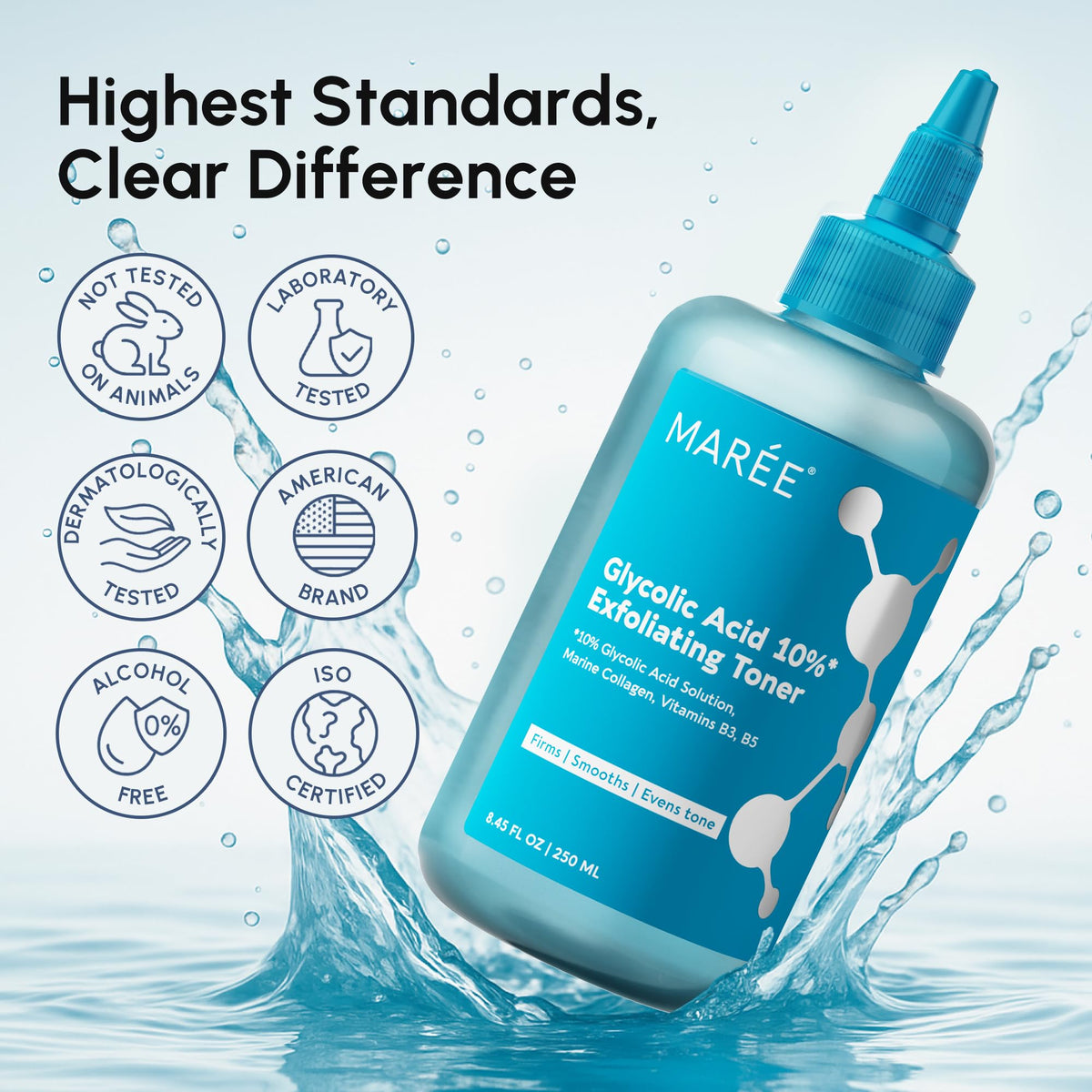 MAREE Glycolic Acid 10 Percent Exfoliating Face Toner package display