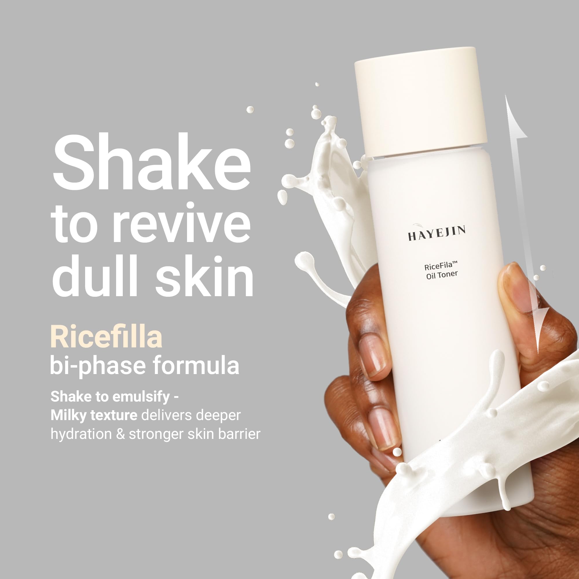 Close-up view of the ingredients list on the authentic HAYEJIN Korean skincare bottle.