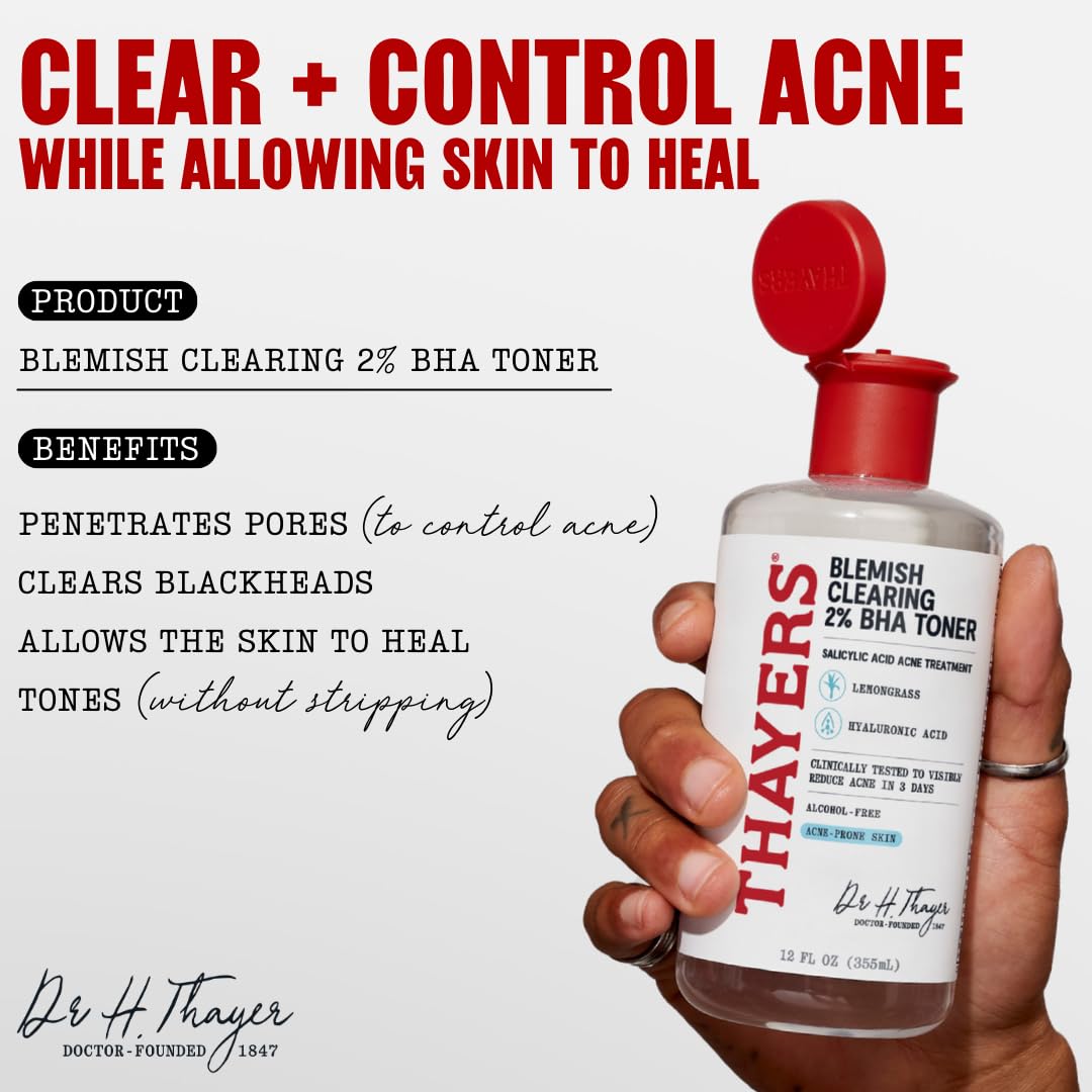 Thayers Blemish Clearing Toner 12 fluid ounces bottle label