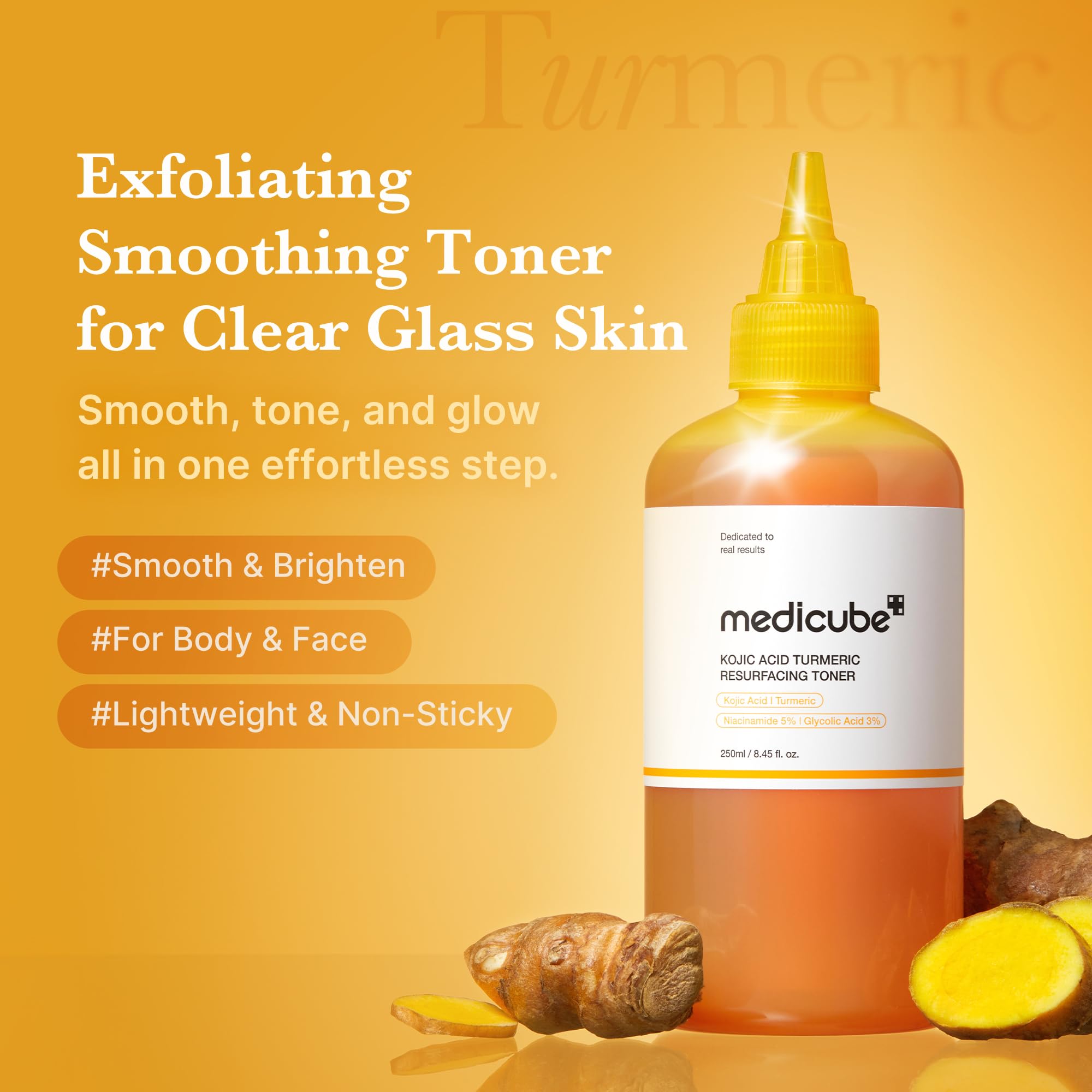 Medicube Kojic Acid Turmeric Smoothing Toner bottle packaging