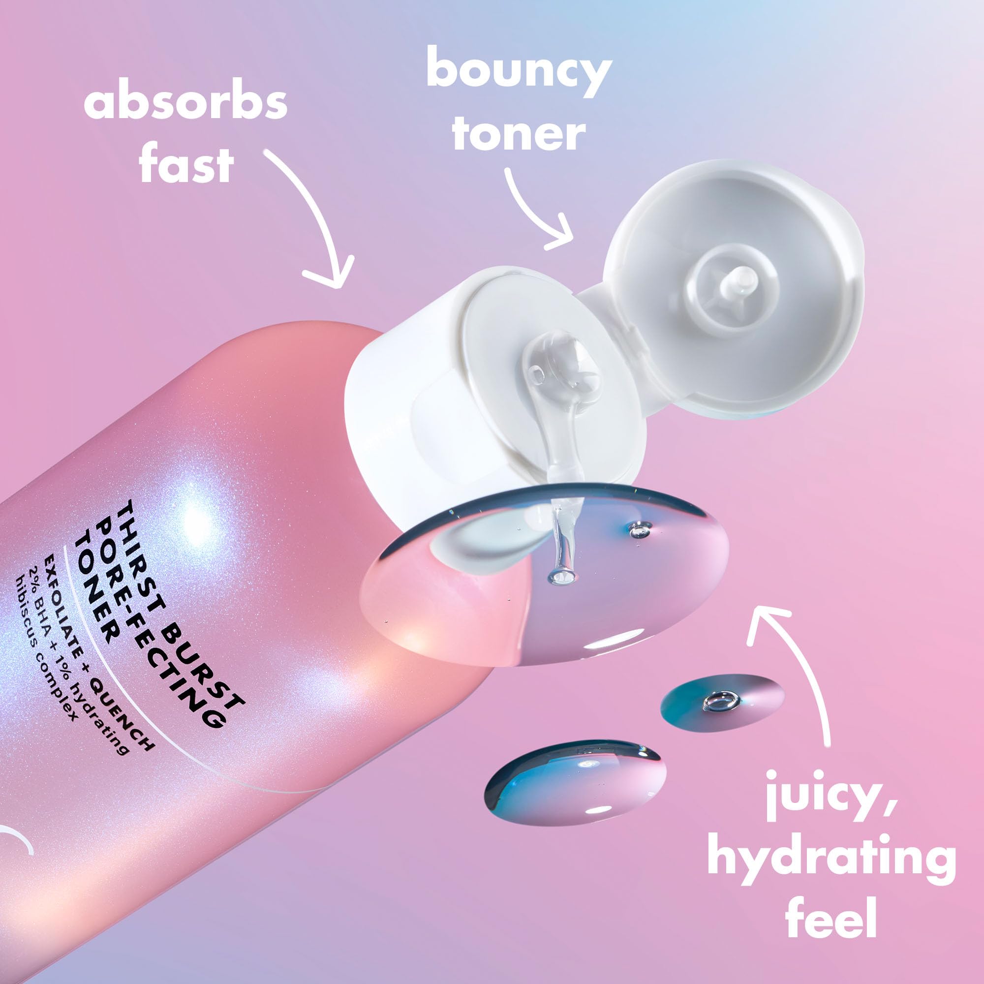 Back label view of e.l.f. SKIN leave on pore minimizing toner highlighting vegan and cruelty free certifications