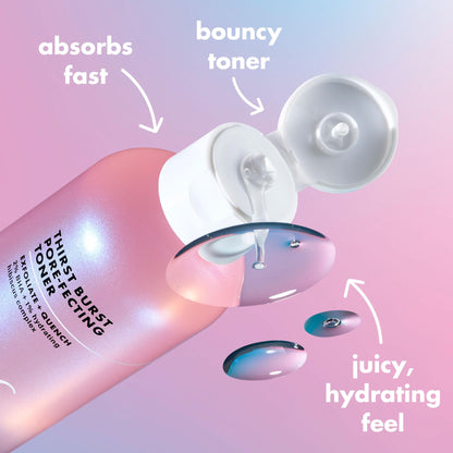 Back label view of e.l.f. SKIN leave on pore minimizing toner highlighting vegan and cruelty free certifications
