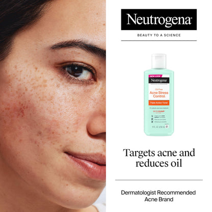 Neutrogena Acne Stress Control 8 Fluid Ounce toner bottle on a clean background
