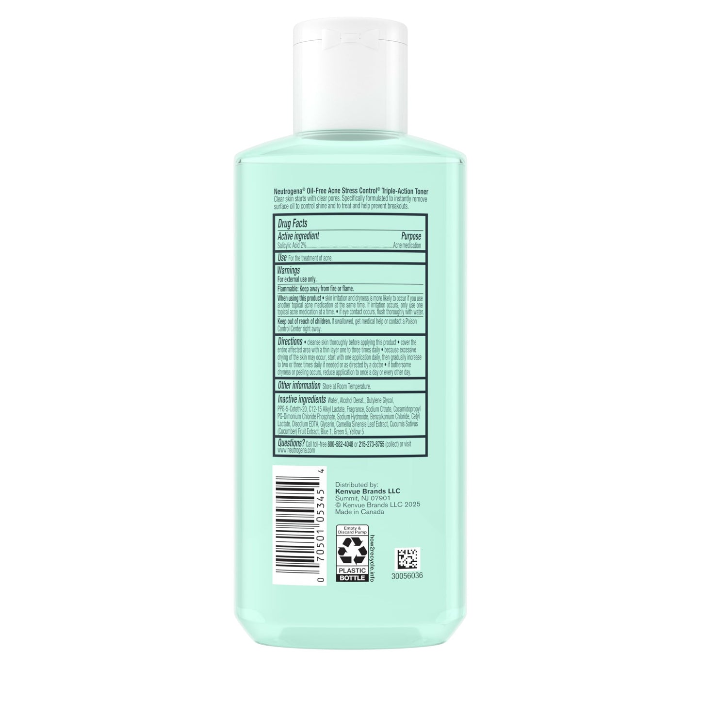 Imported USA Neutrogena oil eliminating facial toner liquid inside clear bottle