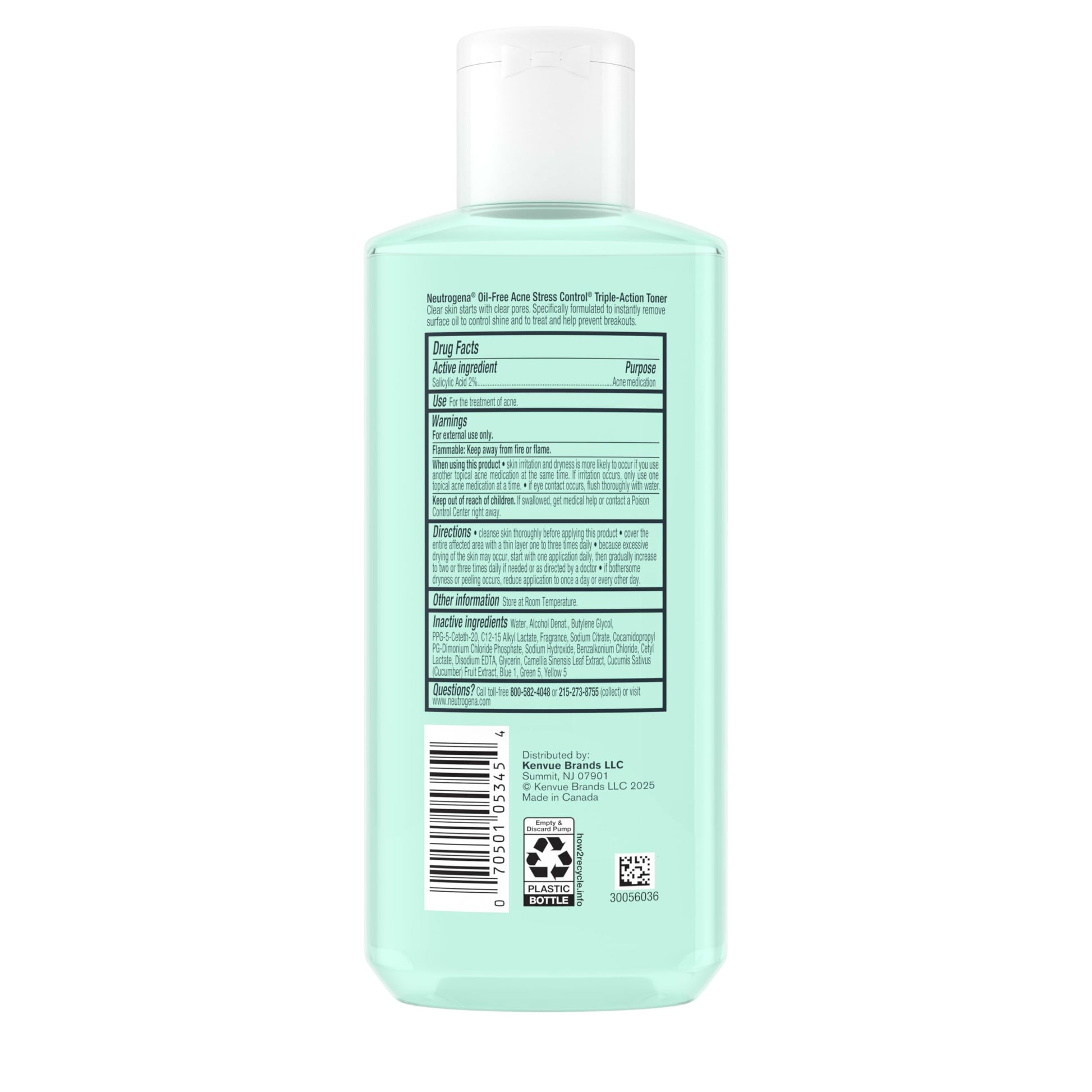 Imported USA Neutrogena oil eliminating facial toner liquid inside clear bottle