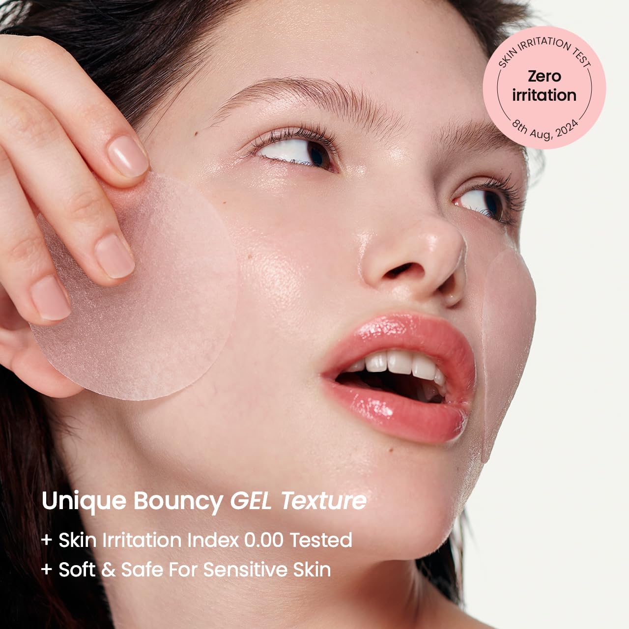 Closer view of a single ultra low molecular collagen gel pad for face