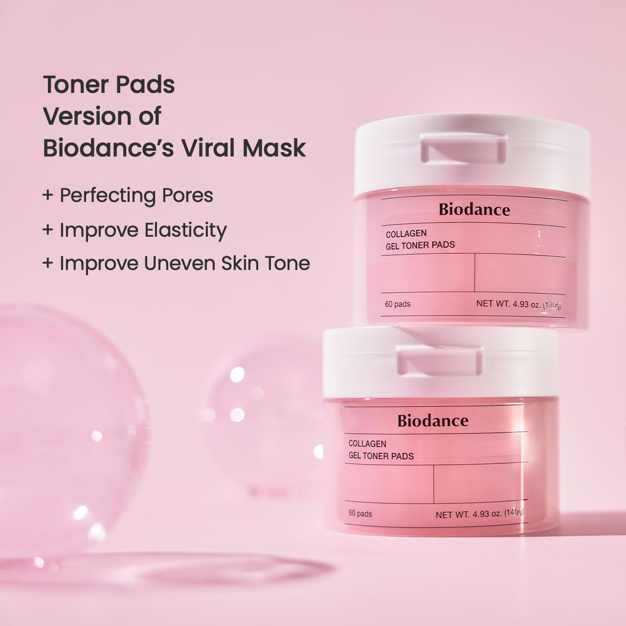 Biodance hydrating toner pads packaging texture and details