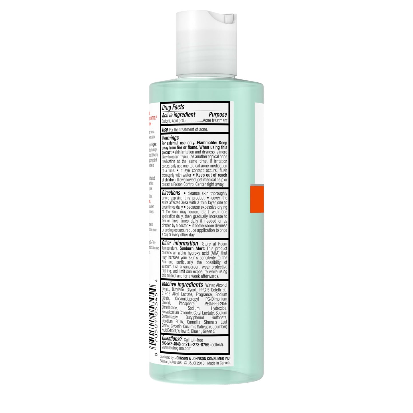 Authentic Neutrogena Acne Stress Control exfoliating salicylic acid pore cleanser