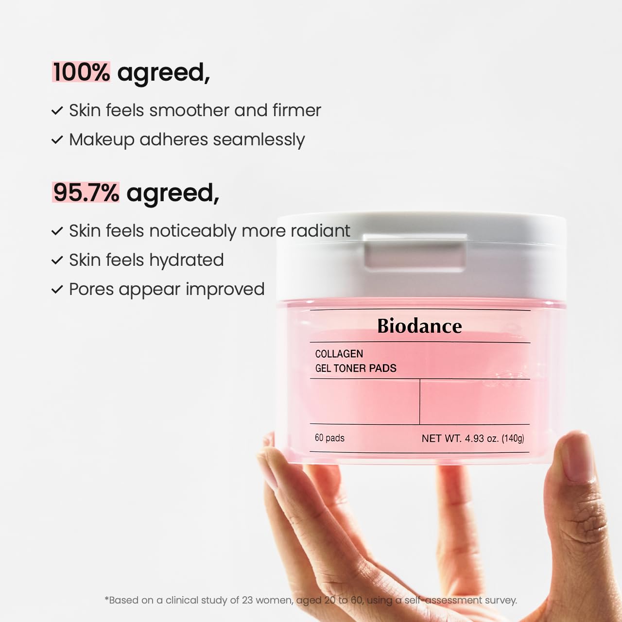 Korean beauty routine using Biodance collagen gel pads for sensitive skin