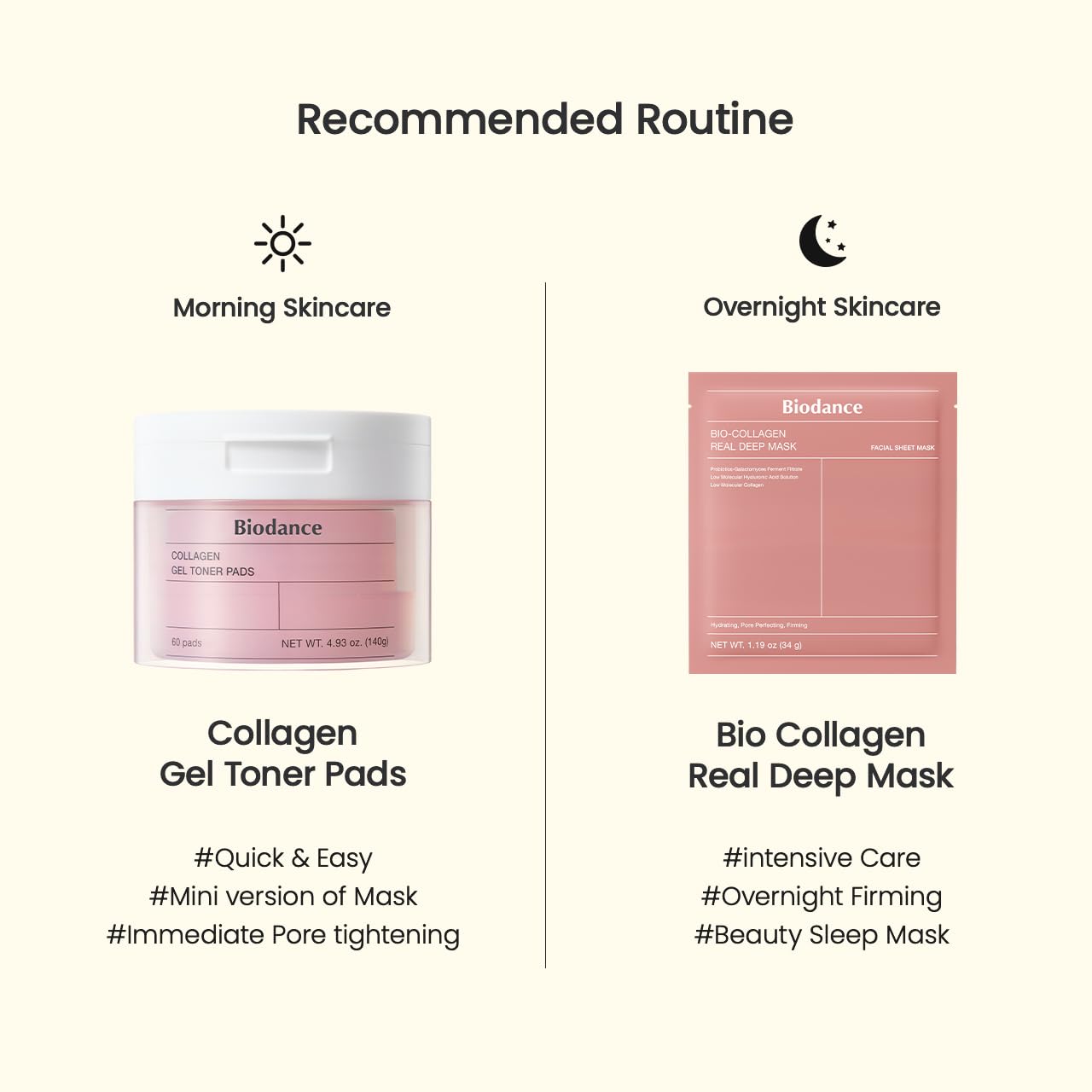 Authentic imported Biodance pore tightening skincare pads box packaging