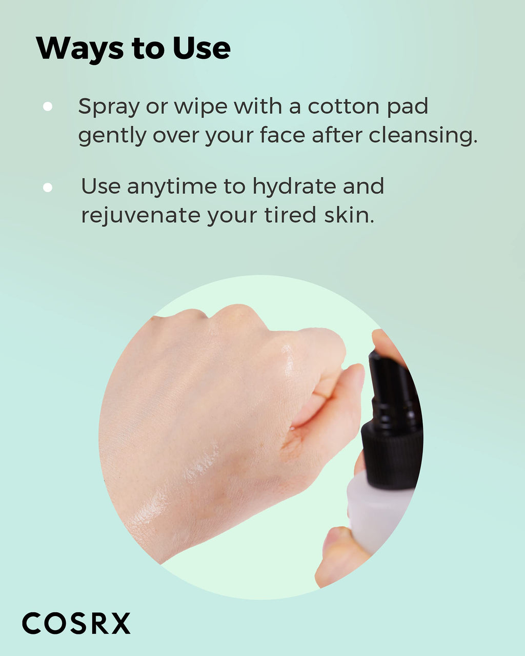 COSRX sensitive skin toner lifestyle application