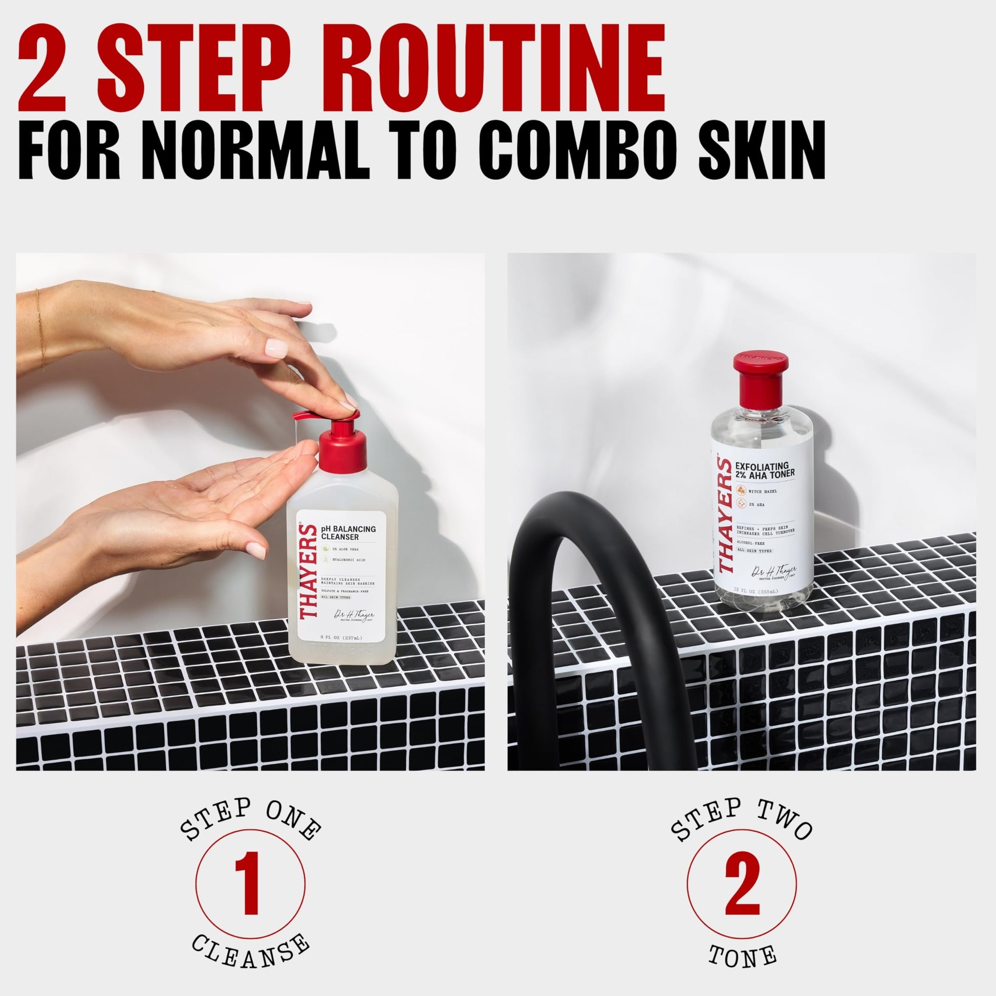 Thayers USA imported gentle resurfacing facial toner liquid on cotton pad