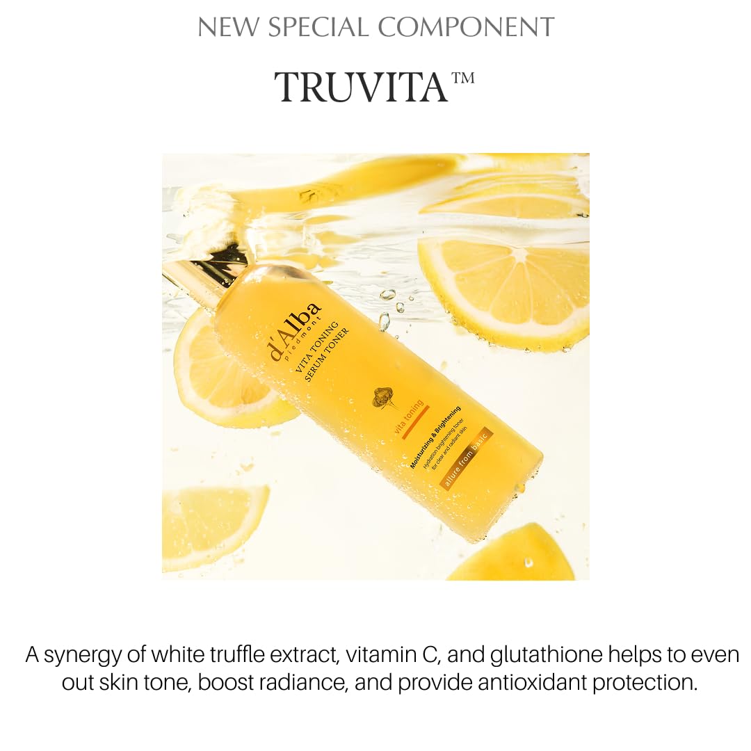 d'Alba Piedmont hydrating face moisturizer toner packaging detail showcasing the official product label