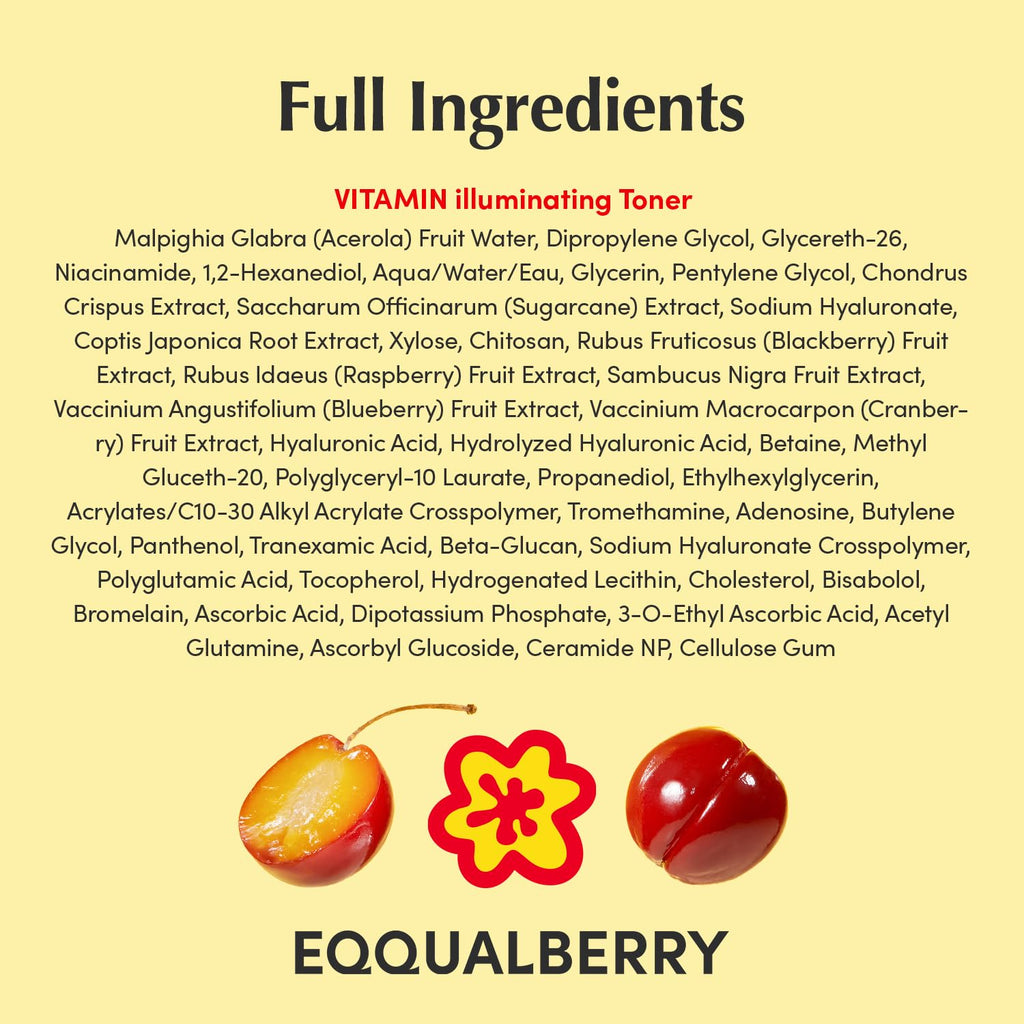 Eqqualberry Vitamin Illuminating Toner lifestyle setting with skincare routine