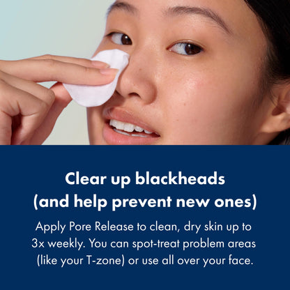 Hero Cosmetics Pore Release clarifying facial treatment bottle with its packaging box displaying instructions
